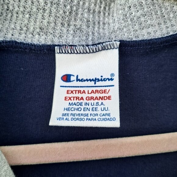 Vintage Navy Blue Champion 1/4 Zip Pullover XL - Picture 4 of 5